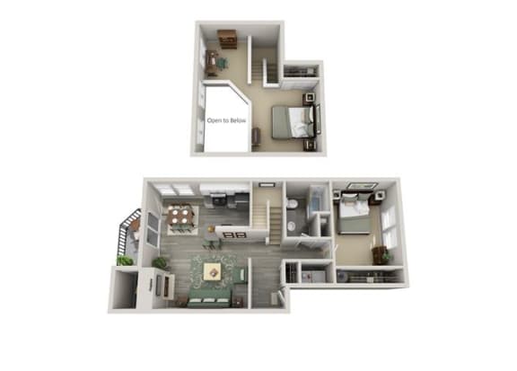 the cypress floor plan  1 bedroom  1190 square feet